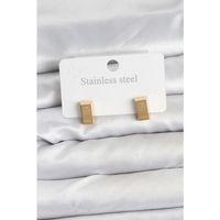 316L Çelik Gold Renk Külçe Altın Model Kadın Küpe