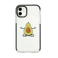 iPhone 12 Casetify Yogacı Avokado Desenli Anti Shock Premium Silikonlu Siyah Kenar Detaylı Telefon K