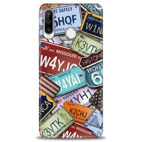 Huawei P30 Lite Kılıf HD Baskılı Kılıf - W6HQF + Tam Ekran Koruyucu