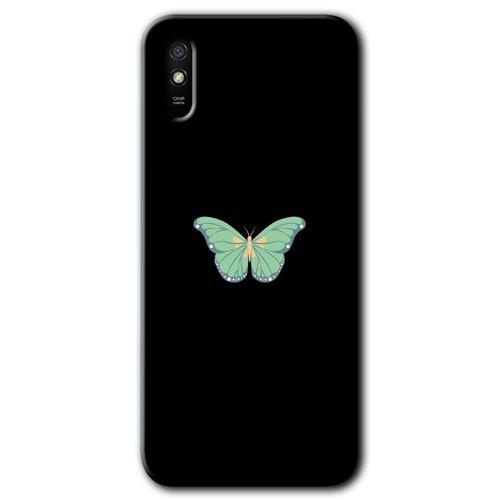 MRCİLETİSİM Xiaomi Redmi 9A Kılıf Kapak - Butterfly Tree +Hayalet Ekran Yandan Gözükmez