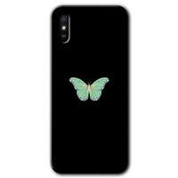 MRCİLETİSİM Xiaomi Redmi 9A Kılıf Kapak - Butterfly Tree +Hayalet Ekran Yandan Gözükmez