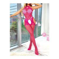 Fantezi Pembe Fileli Vücut Çorabı