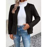 Kadın Uzun Kollu Yuvarlak Yaka önden Fermuarlı Süet Ceket