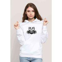 Mask Baskılı Beyaz Kadın Kapşonlu Sweatshirt