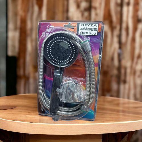 Duş Başlığı Seti Basınçlı Ayarlanabilir Su Tasarrufu Hortum Ve Mafsal Seti-Siyah