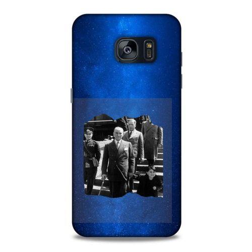 Samsung Galaxy S7 Edge Kılıf Atatürk (11) Tam Koruma Gece Mavisi