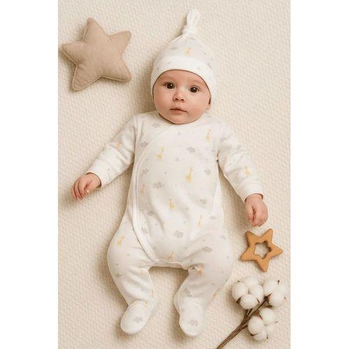 Zürafa Desenli 2 Parça Erkek Bebek Tulum % 100 Pamuk