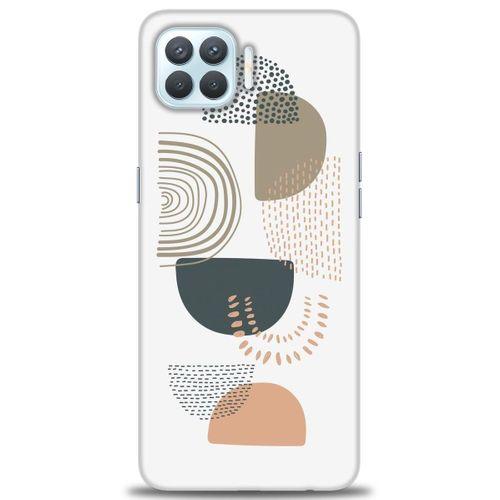 Oppo Reno 4 Lite Kılıf HD Baskılı Kılıf - Turuncu Yarım Daire + Tam Ekran Koruyucu