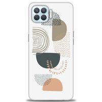 Oppo Reno 4 Lite Kılıf HD Baskılı Kılıf - Turuncu Yarım Daire + Tam Ekran Koruyucu