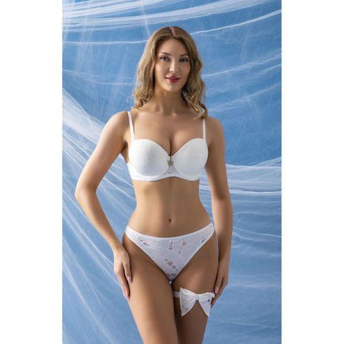 Sütyen, Slip Külot Ve Bacak Bandı Takım Ekru