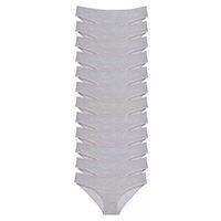 12 Adet Süper Eko Set Likralı Kadın Slip Külot Gri