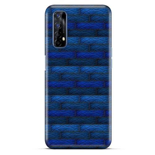 Oppo Realme 7 Kılıf Patchwork (43) Thin Fit Kılıf Mavi Tonları