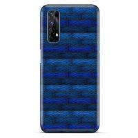 Oppo Realme 7 Kılıf Patchwork (43) Thin Fit Kılıf Mavi Tonları