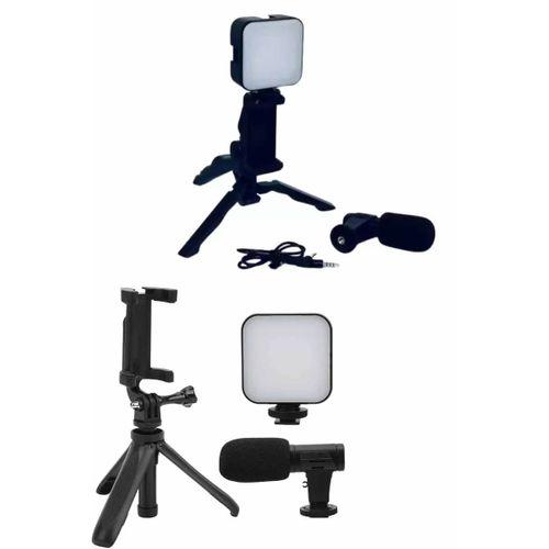 Telefon Tutucu Mikrofonlu Işıklı Youtuber Video Kayıt