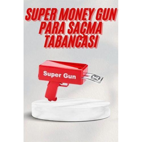 Kırmızı Parti Oyuncağı Para Saçma Fırlatma Tabancası Makinesi Super Money