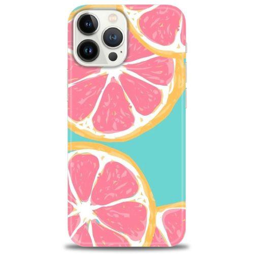 iPhone 14 Pro Max Kılıf HD Baskılı Kılıf - Pembe Limon + Tam Ekran Koruyucu