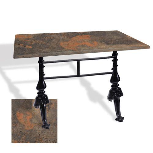 Dockers Çipa 3001 Döküm Ayak Masa 80x120 cm - (Werzalit, Wermodin ve Allzalit Tabla) - Metalic Oxid 1