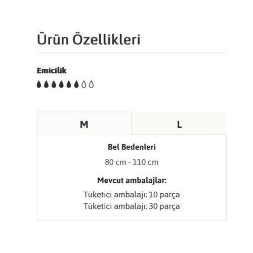 Tena Proskin Pants Ekstra 6 damla Emici Külot Orta Boy Medium 10'lu 3 paket / 30 adet