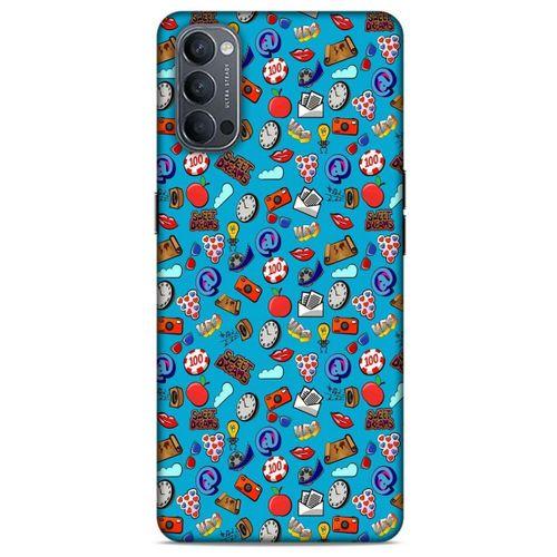 Retro (21) Desen Koruyucu Kapak Renkli Oppo Reno 4 Kılıf