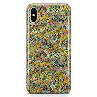 Apple iPhone X Kılıf Hippie Doodle Arka Kapak Koruma Desenli Full Koruyucu
