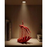 3d El Üzerinde İnsan Figürü Kırmızı Sanatsal Masa Üstü Dekor 12x18 Cm