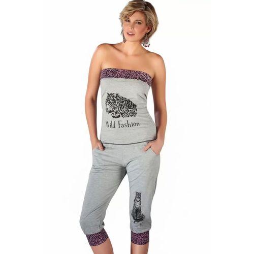 Leopar Desenli Straplez Takım