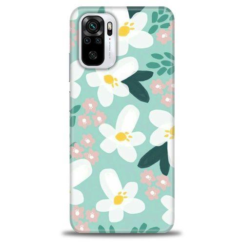 Xiaomi Redmi Note 10 Kılıf HD Baskılı Kılıf - Pembe Beyaz Papatyalar + Tam Ekran Koruyucu
