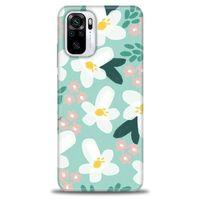 Xiaomi Redmi Note 10 Kılıf HD Baskılı Kılıf - Pembe Beyaz Papatyalar + Tam Ekran Koruyucu