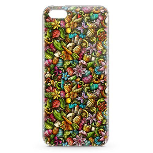 Apple iPhone 5 Kılıf Happy Doodle Arka Kapak Koruma Desenli Full Koruyucu