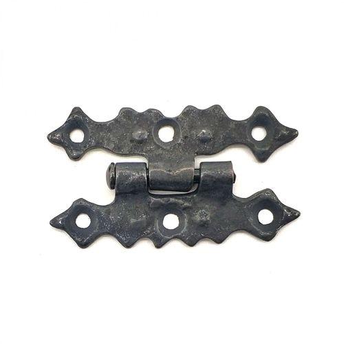 Antika Tarz Dekoratif Pirinç Yıldız Menteşe - 63x36 Mm, Oksit