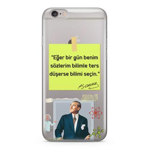 Apple iPhone 6 Plus - 6S Plus Kılıf Caps Atatürk Arka Kapak Koruma Desenli Full Koruyucu
