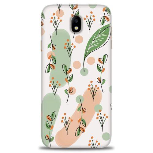 Samsung Galaxy J7 Pro / J730 Kılıf HD Baskılı Kılıf - Flower Pattern + Tam Ekran Koruyucu