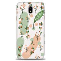 Samsung Galaxy J7 Pro / J730 Kılıf HD Baskılı Kılıf - Flower Pattern + Tam Ekran Koruyucu
