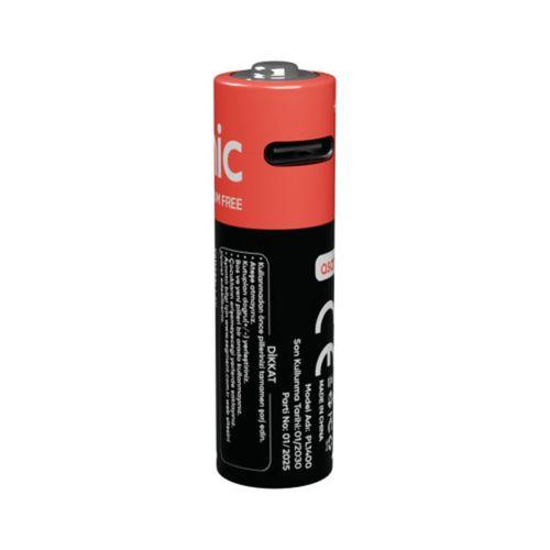 ASONIC PL1400, AA, Şarjlı Pil, 1.5Volt, 1400mAh/2600mwh, Type-C ile Kolay Şarj,  2 li Paket (USB To Type-C Kablo Hediye)