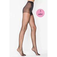 3 Adet Parlak Fit 15 Likralı Külotlu Çorap Siyah