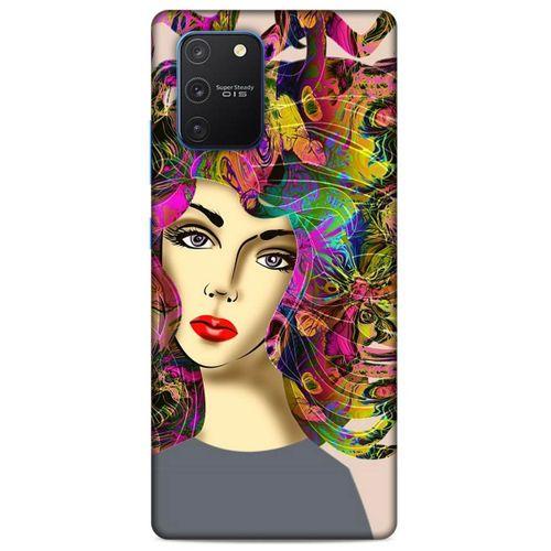 Lopard Samsung Galaxy S10 Lite Uyumlu Kılıf Sürreal Yüzler ♀ (40) Fit Silikon Kılıf Desenli
