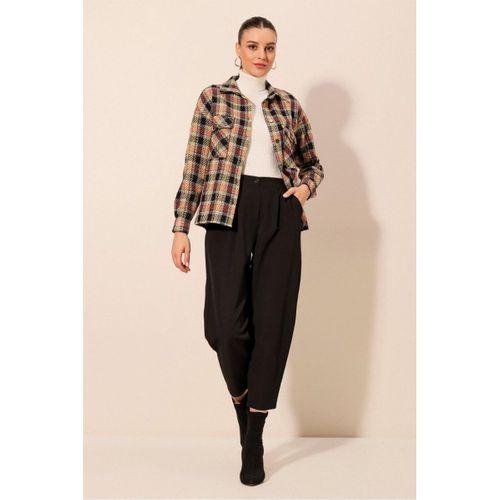 3854 Ekose Desen Çift Cepli Gömlek - A. Kiremit