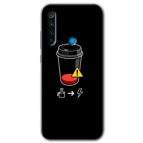 Redmi Note 8 Kılıf HD Desen Baskılı Arka Kapak - Coffee Battery + Kırılmaz Cam