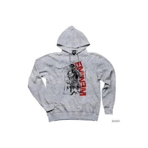 Eminem Crumble Poster Gri Kapşonlu Sweatshirt Hoodie