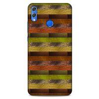 Huawei Honor 8x Kılıf Patchwork (48) Bumper Kılıf Kahve Yeşil