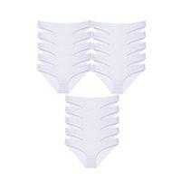 15 Adet Süper Eko Set Likralı Kadın Slip Külot Beyaz