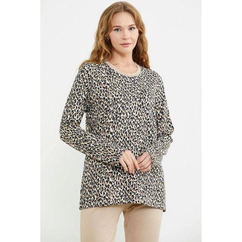 Sementa 76413 Rahat Kalıp Leopar Kombinli Pijama Takım