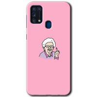 Samsung Galaxy M31 HD Baskılı Kılıf + 9D Tam Ekran Koruyucu - Bad Grandmother
