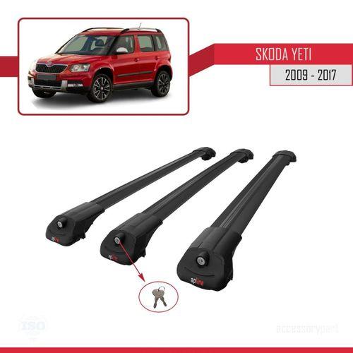 Skoda Yeti 2009-2017 Arası  ile uyumlu ACE-1 Ara Atkı Tavan Barı SİYAH 3 ADET BAR