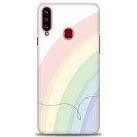 Samsung Galaxy A20S Kılıf HD Baskılı Kılıf - Soft Gökkuşağı + Tam Ekran Koruyucu