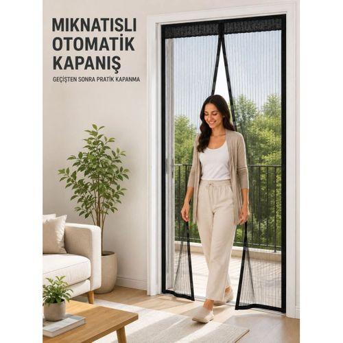 Siyah File Mıknatıslı Kapı Sinekliği Evcil Hayvan Geçişine Uygun Pratik Tasarım
