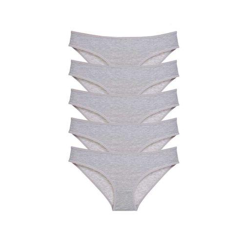 5 Adet Süper Eko Set Likralı Kadın Slip Külot Gri