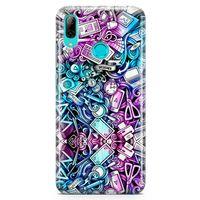 Huawei Y9 2019 Kılıf Bankacı Doodle Arka Kapak Koruma Desenli Full Koruyucu