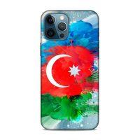 Apple iPhone 12 Pro Max Uyumlu Kılıf Azarbaijan (15) Antişok Kılıf Bayrak İllustre