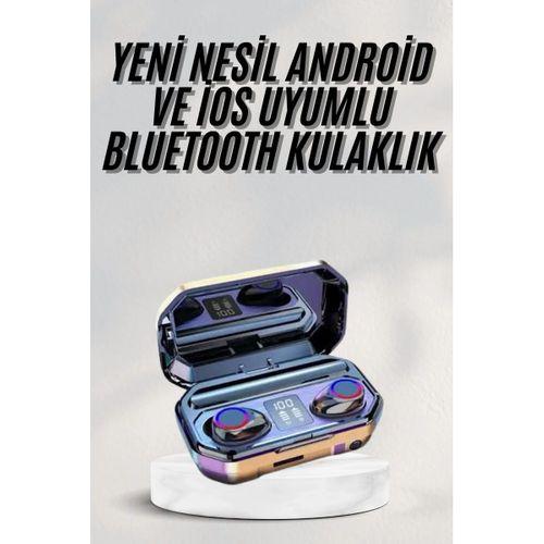 Yeni Nesil Bluetooth Kulaklık Uzun Pil Ömrü El Fenerli Dijital Şarj Göstergeli